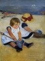 Children on the Shore impressionism mothers children Mary Cassatt